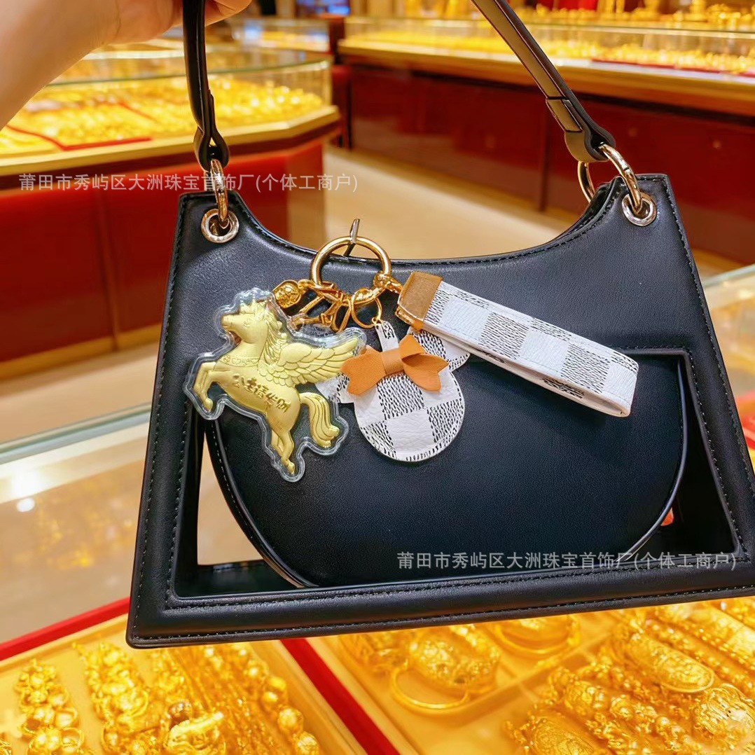 Año del Caballo de oro llavero de automóvil pequeño colgante 999 dinero de inmediato bolso llavero personalizado pequeño regalo