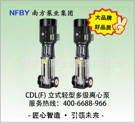 南方水泵CDL85-20-2/CDLF85-20-2轻型立式多级离心泵不锈钢