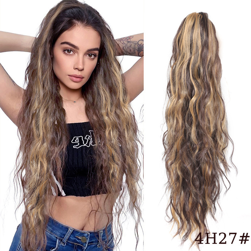 Queue de cheval synthétique ondulée avec cordon de serrage_voghion.com