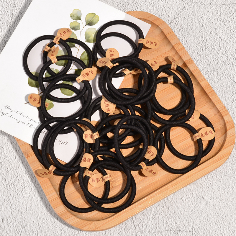 30 Pieces Of Pure Black Simple Hair Ring display picture 1