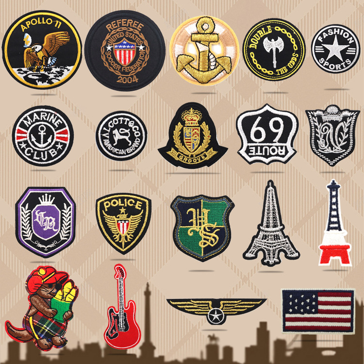 跨境热卖英伦补衣贴校服补丁贴自粘胶免缝布贴服装大衣破洞修补贴