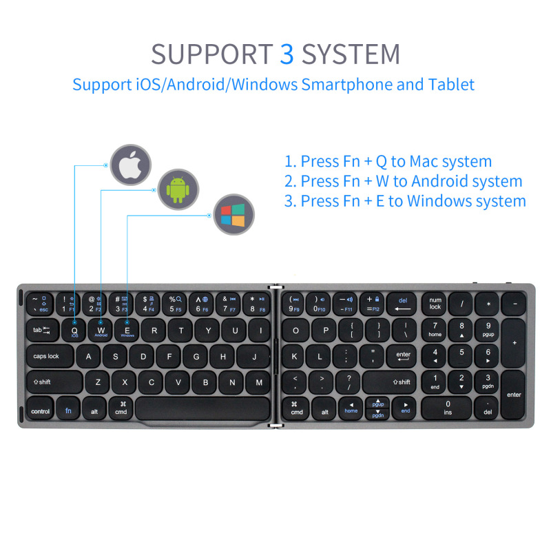 新型bluetooth折りたたみキーボード携帯電話タブレット充電静音bluetoothキーボード二つ折り携帯独立デジタルゾーン|undefined