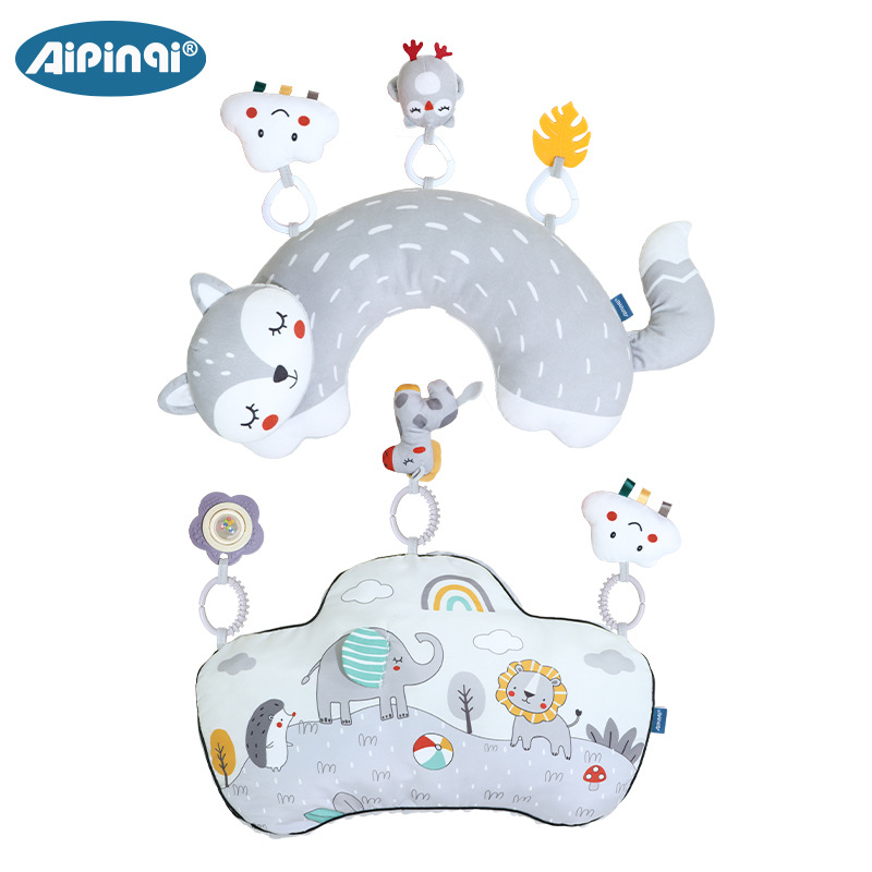 Aipinqi recién nacido gateando almohada bebé dormir calmante en forma de U almohada bebé cabeza-arriba entrenamiento cabeza-arriba almohada acostado almohada
