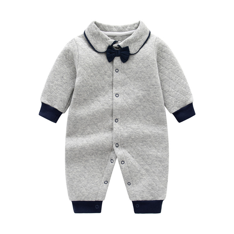 Nuevo mono de bebé recién nacido primavera y otoño de tres capas acolchado cálido ha aire algodón ropa de bebé Otoño e Invierno mameluco