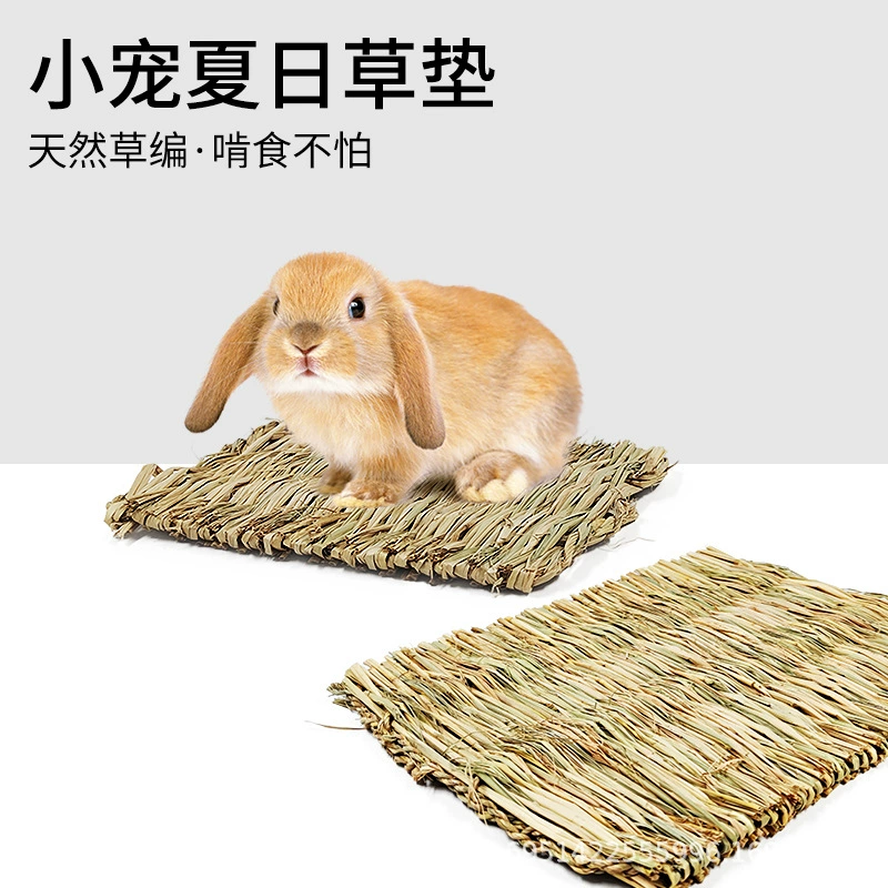 Оптовая Pet Банни Хомяк Соломенный Тканый Коврик Для Ног Домашнее Животное Соломенный Коврик Кролик Отверстие Соломы Тканые Кровать Любимчика