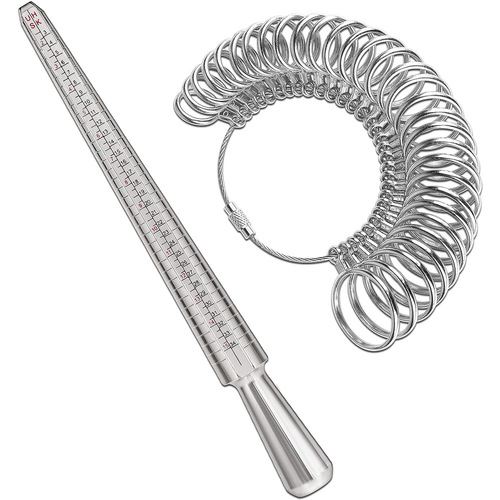 2-piece set HKUS metal size measuring tool, ring stick, 0-13 beauty circle for jewelry making and measurement