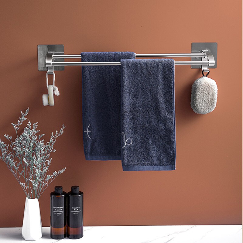 Toallero sin perforaciones toallero de baño espacio de baño Toalla de aluminio barra colgante toallero de pared