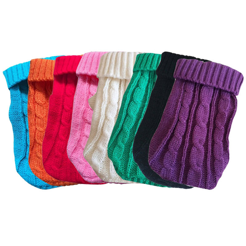 Autumn and Winter Thickened Pet Knitted Sweater Cat Fashion Warm Clothes Teddy Chihuahua Dog Clothes Pet Supplies
