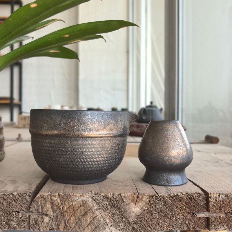 口付き抹茶ボウル、陶器製日本抹茶ボウル、抹茶ツール、茶筅、宋代茶セット、大腹ボウル|undefined