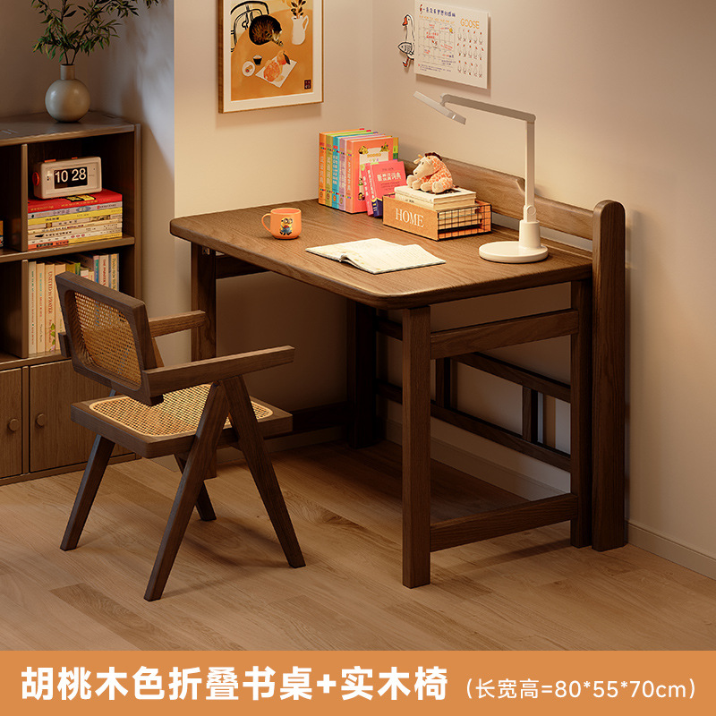 Escritorio plegable de madera maciza Dormitorio del hogar del estudiante Mesa simple Escritorio de escritorio junto a la cama Escritorio de estudio Escritorio de computadora Escritorio