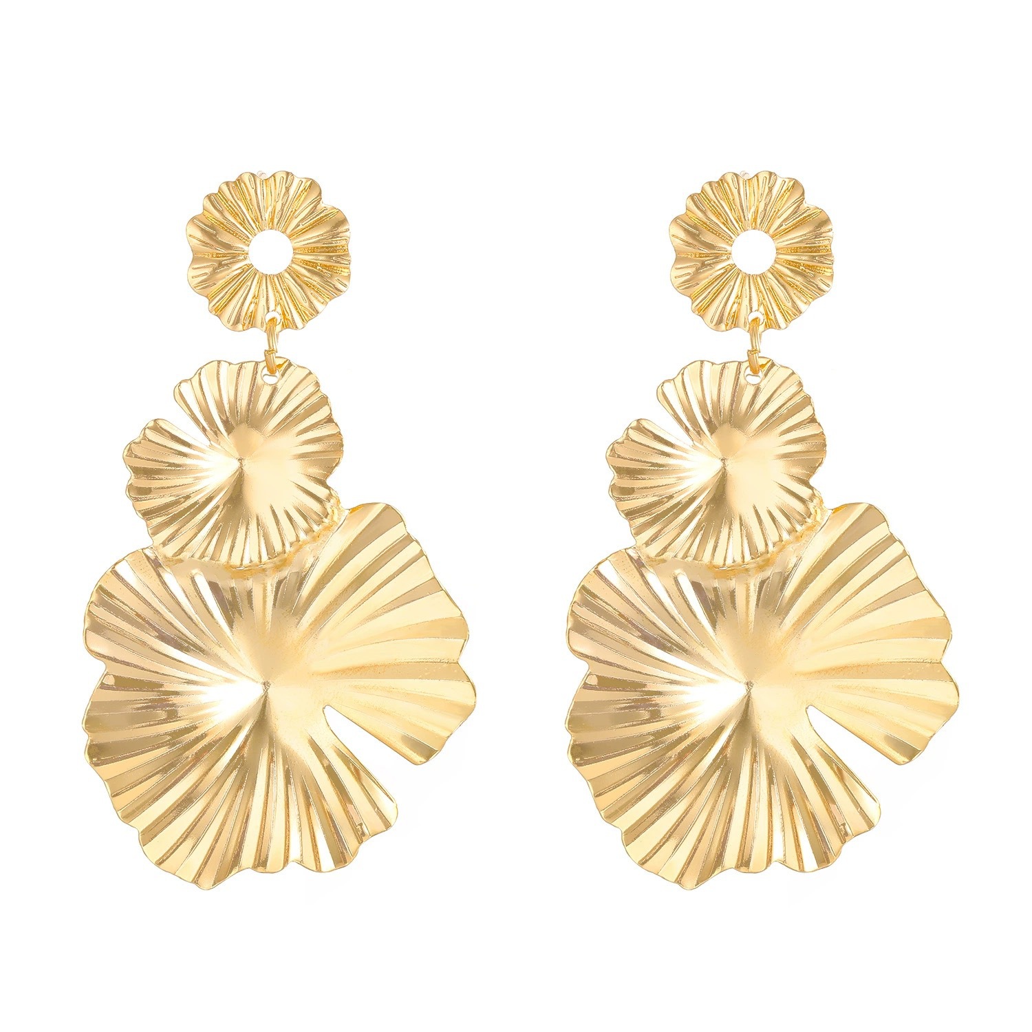 exaggerated leaf flower earrings for women retro fashion long alloy flower earrings earrings_voghion.com