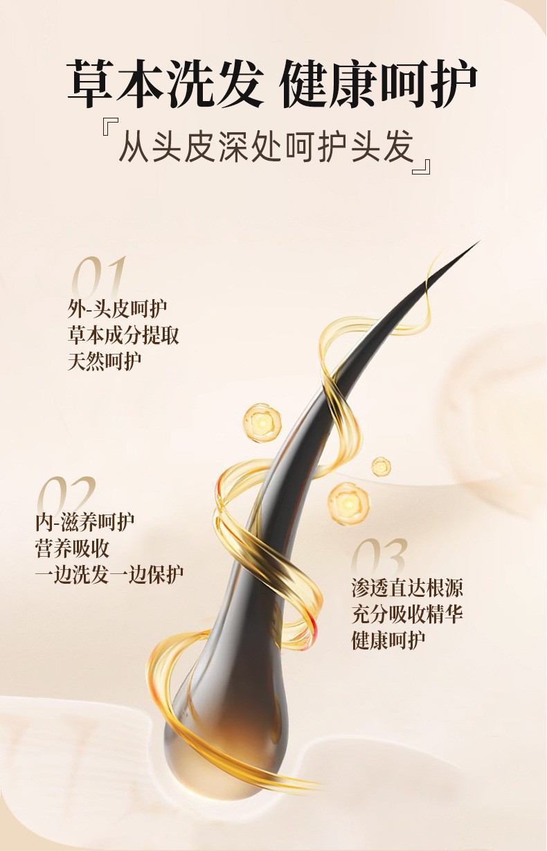 He Shou Wu Ce Bai Ye Herbal Shampoo 500ml Scalp Care Oil Control Hair Cleanser for Men and Women key features
