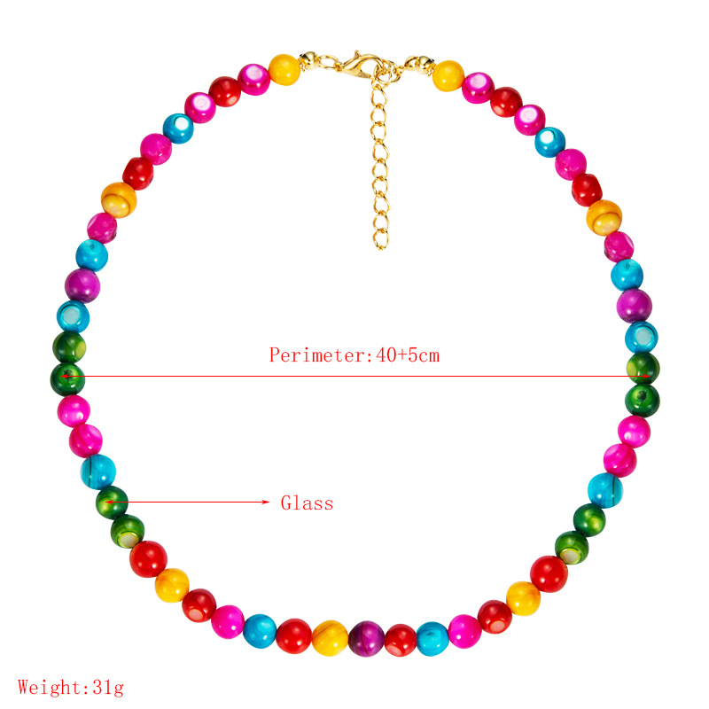 Bohemian Colorful Glass Handmade Beaded Clavicle Chain display picture 1