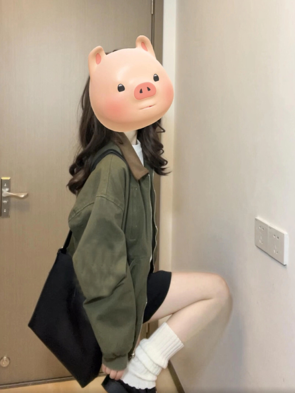 美式复古撞色拼接夹克外套女2025春秋新款设计感小众Polo领棒球服|undefined