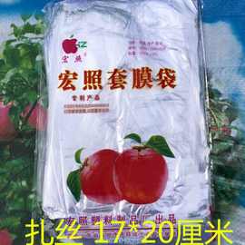 苹果套袋宏照膜袋果袋梨袋桃袋塑料透明袋防水透气防鸟防虫带扎丝