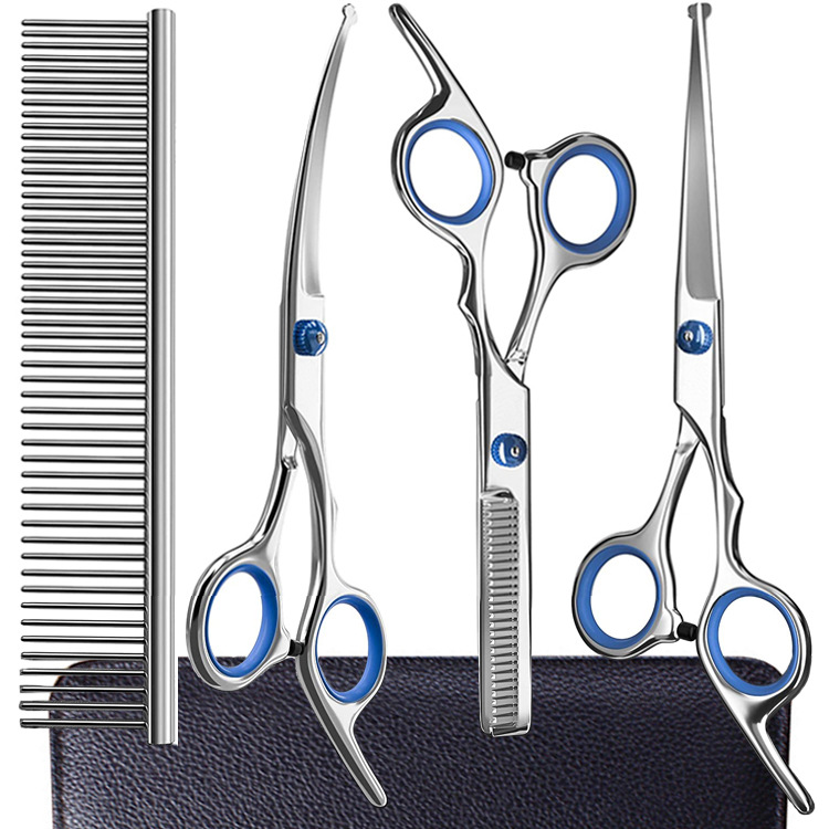 6 인치 3 애완 동물 둥근 머리 세트 (평면 + 치아 + 파란색 나사 블루 링)