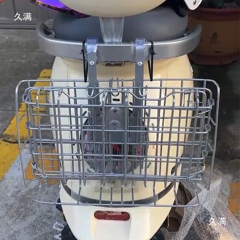 电动车后置车筐自行车前置挂篮纳头盔雨衣放物可叠防水加粗学生