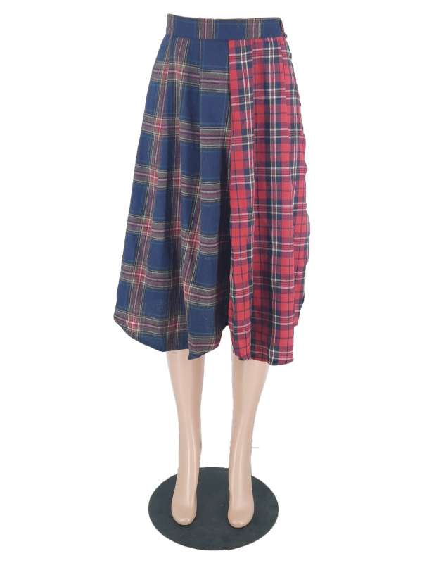 31333新型欧米婦人服外国貿易婦人服アマゾン熱売カジュアルセクシースリット格子スカート|undefined