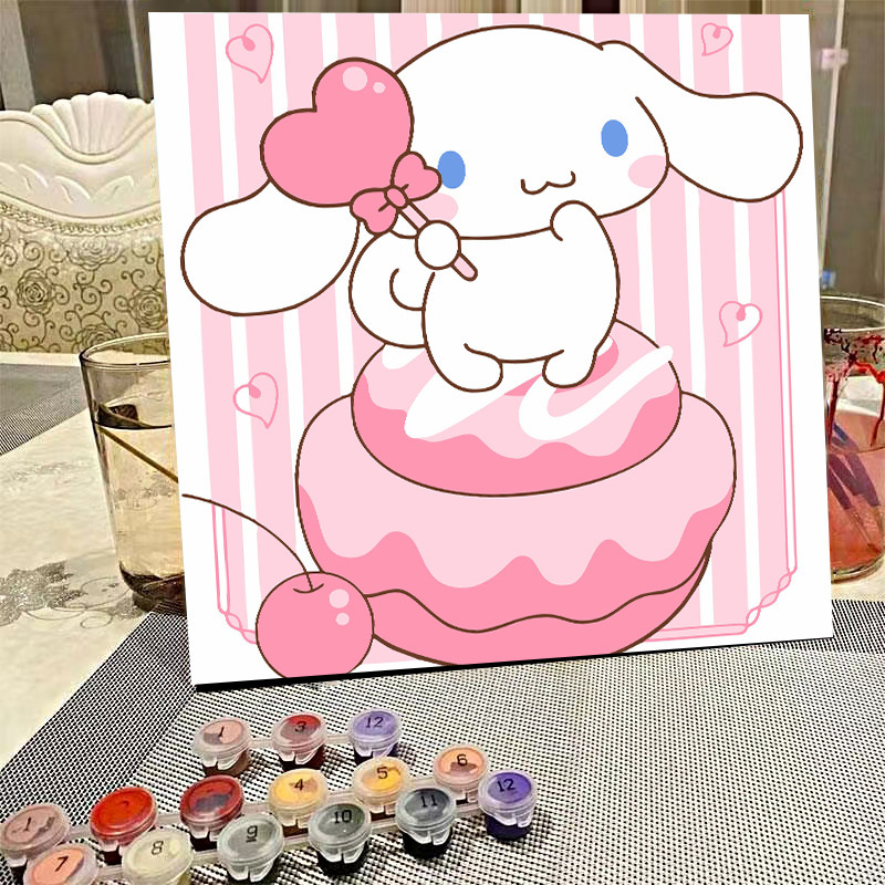 デジタル油絵diyの塗り絵の子供は漫画のアニメを埋めて色を塗ります。|undefined