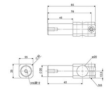 旋转支架-20-20AL机械手配件 夹具固定块铝 立体框架支柱固定夹.