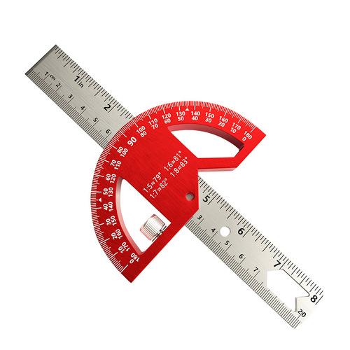 Multifunctional angle ruler protractor woodworking measuring tool metric ruler ruler movable right-angle ruler