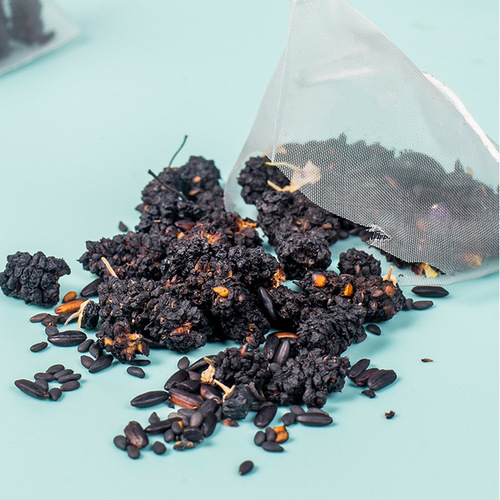 Wuhei Tea 50 packs black beans black rice mulberry black sesame black wolfberry triangular bag fruity scented tea wholesale