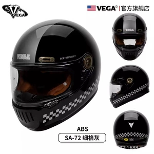 American Vega Motosiklet Retro Dəbilqə, Tam Üz, Bluetooth, Parlaq Qara