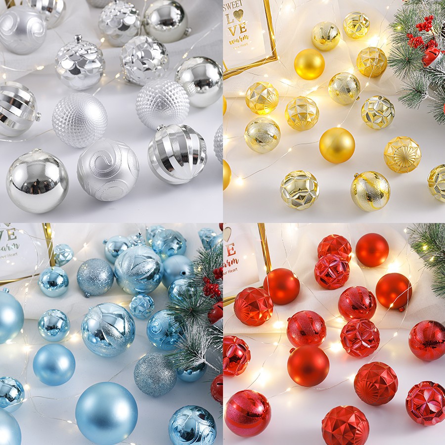 Caja de regalo de la bola de luz galvanoplastia de Navidad árbol de Navidad colgante Bola de polvo bola mate decoración de techo de Navidad