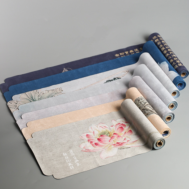 Zen impermeable pintado a mano estera de té de algodón de lino corredor de mesa estera de té cortina mantel de té chino ceremonia del té juego de té accesorios toalla de té seca