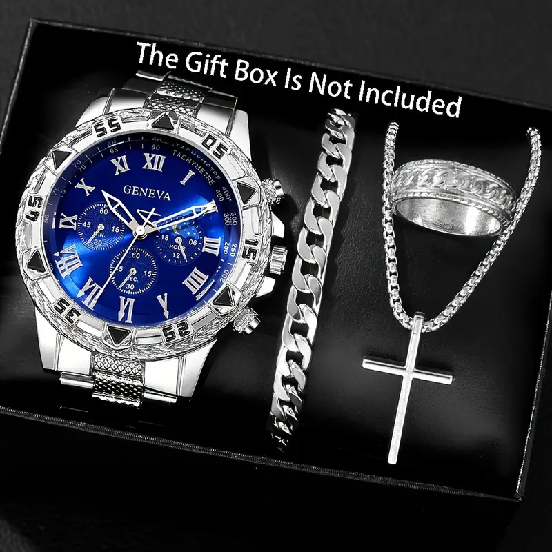 Factory Direct Sales Popular Men's Watch Men's High-End Steel Band Large Dial Quartz Watch Watch Men's Wholesale