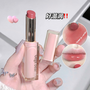 Gege bear Gogo Bear Light Time Smooth Water Light Lipstick Mirror Moisturizing Lacquered Glass Doodle Lips Summer