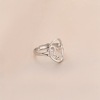 Fashionable adjustable one size ring stainless steel, accessory heart shaped, European style, simple and elegant design