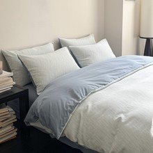 无印日式四件套纯棉100简约水洗棉三层纱提花全棉床单被套床品