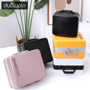 Factory Delivery 14-inch aluminum frame portable girl boarding cosmetic case scratch-resistant 12-inch aluminum frame frosted pc small box
