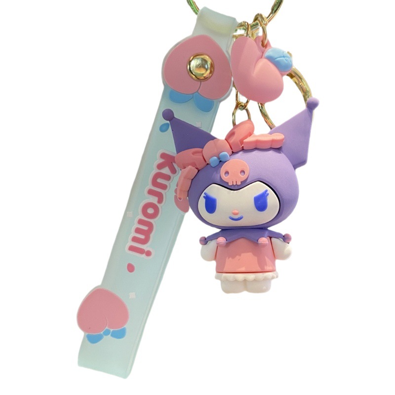 Sanli Gaviota lindo melocotón llavero lindo coolomi muñeca colgante pareja mochila accesorios bolsa colgante pequeño regalo