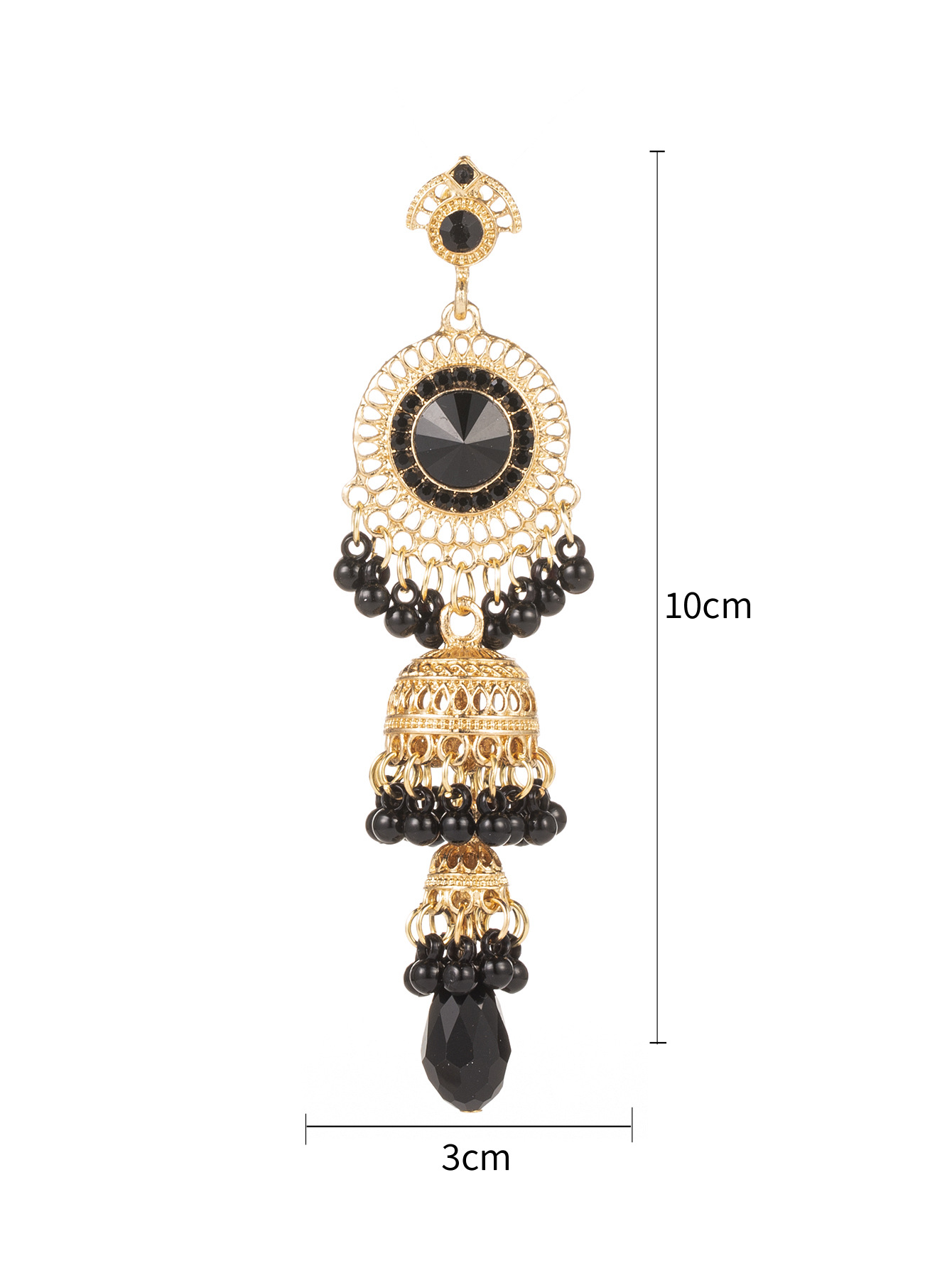 37g Weight Acrylic, Gem Inlay Material Drop Earrings Classification 1 Pair Quantity Daily, Street Occasion Alloy Material Round, Bell Pattern Women's Gender Pearl, Plating, Inlay Design Retro Style 1 Pair Retro Round Bell Pearl Plating Inlay Alloy Acrylic Gem Drop Earrings 10