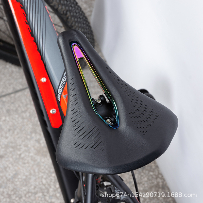 Cojín del asiento de bicicleta de montaña hueco transpirable microfibra de cuero triatlón bicicleta asiento cojín carretera accesorios de equitación