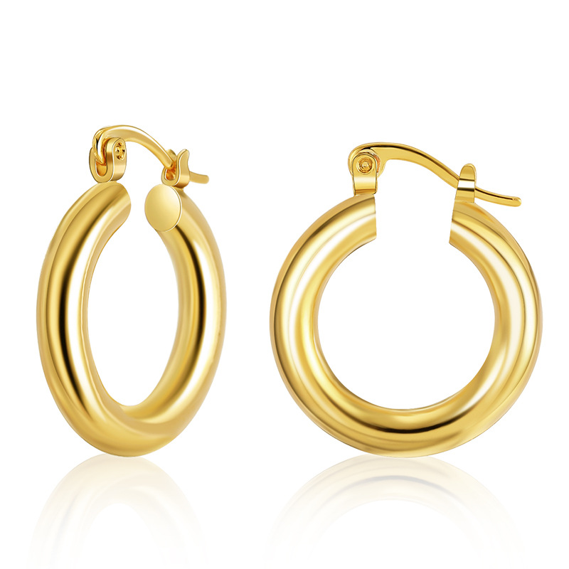 Clip D&#39;oreille Plaqué Cuivre Simple Cercle Épais Brillant En Gros Nihaojewelry display picture 2