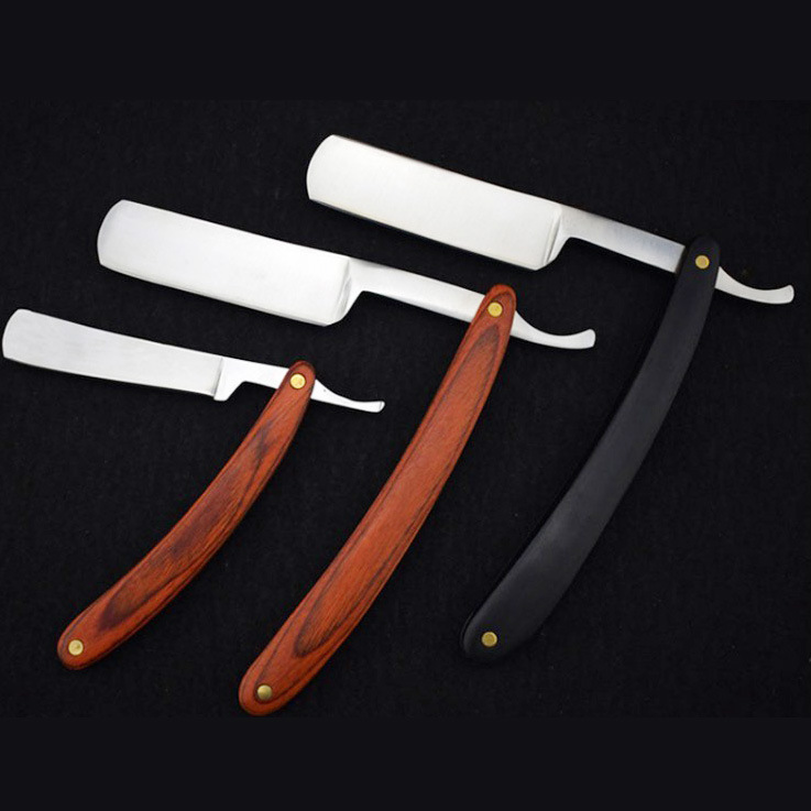 420 Large Stainless Steel Wooden Handle Vintage Razor Barber Razor Manual Razor Sharp Straight Edge