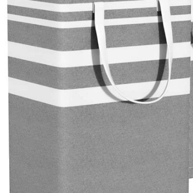 Bolsa de almacenamiento de tela de Amazon transfronteriza cesta de almacenamiento de tela cesta de lavandería plegable a rayas ropa sucia edredón de algodón en movimiento