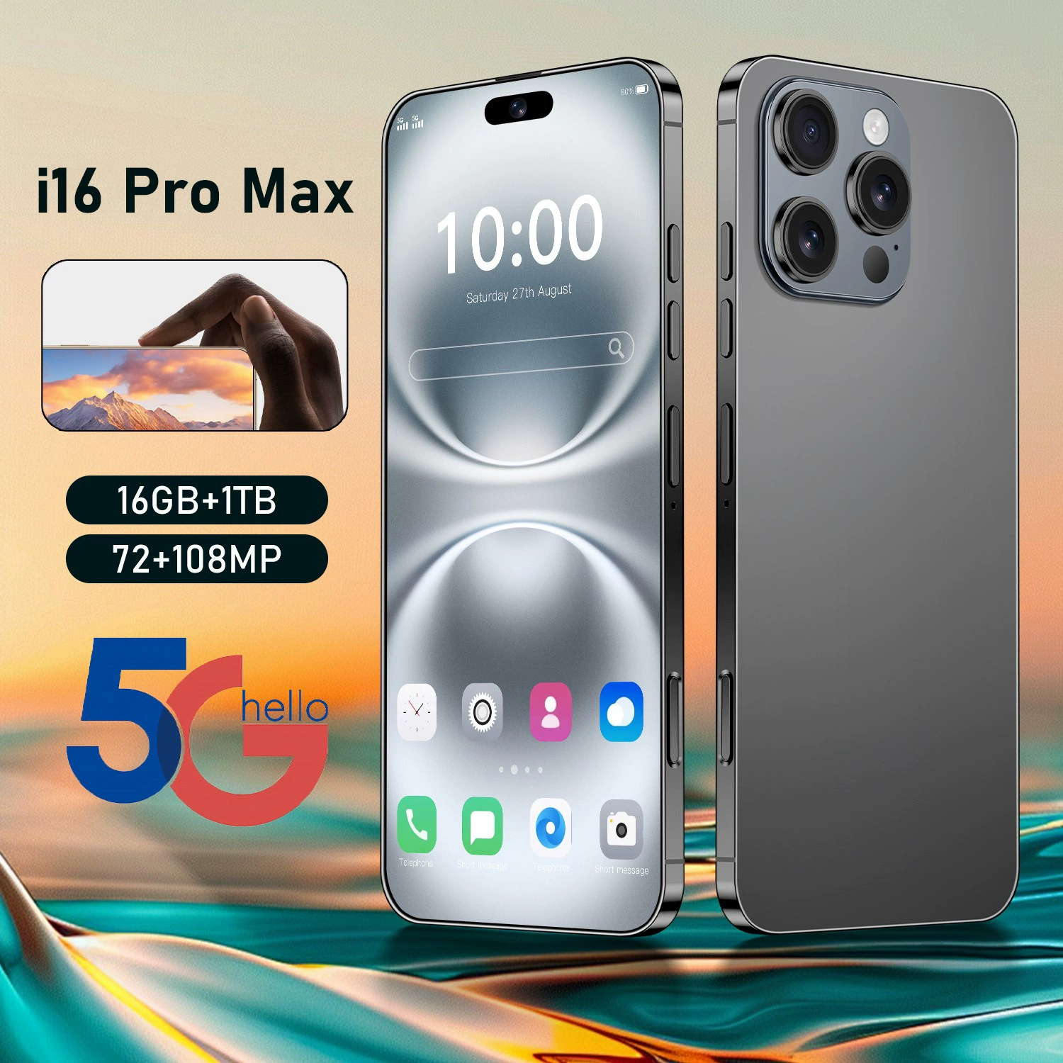 Смарт-часы с мобильным интерфейсом, Intel Core i16, 16 Pro Max, 256 ГБ