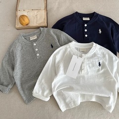 2025春秋翻领体恤儿童T恤polo衫男女童衣服男童休闲春装宝宝上衣
