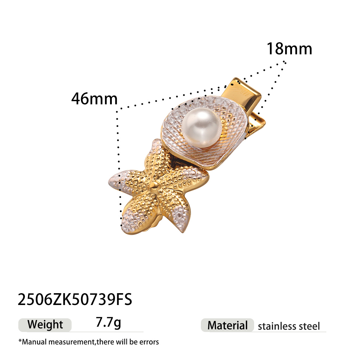 Tena Tarjeta de horquilla de acero inoxidable europea y americana Ocean Beach Wind Estrella de mar Shell Pinza para el cabello de perlas de imitación Accesorios para el cabello exquisitos de alta calidad