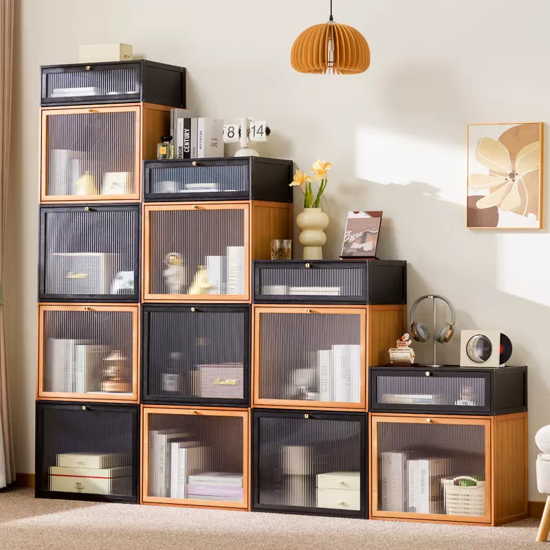 收纳箱家用前开式翻盖儿童玩具零食收纳筐整理箱子收纳柜储物衣柜