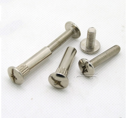 镀镍对接对敲螺丝 家具橱柜对锁对夹 夹板螺丝 子母钉组合连接件