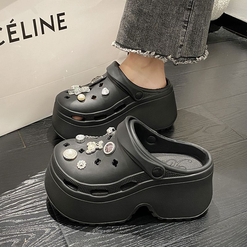 10CMの小柄な人向けの人気モデル、見た目も良い～EVAアウターパンプス、女性用夏用ハイヒールビーチシューズ、滑り止め、臭いなし|undefined