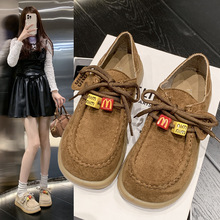 2025新款复古包头勃肯鞋袋鼠一脚蹬厚底时尚女包头半拖两穿单鞋