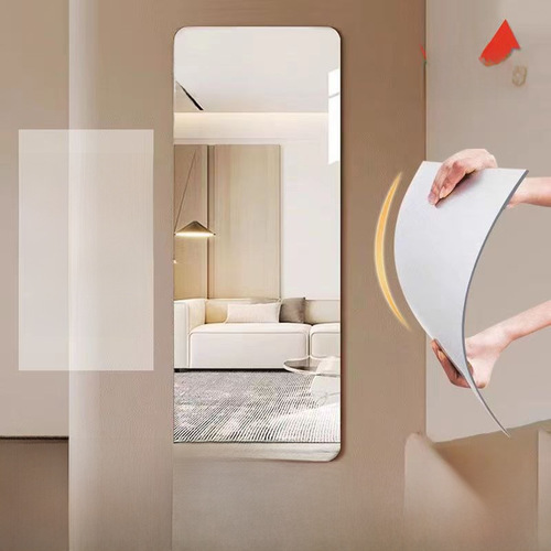 Full-body mirror adhesive wall-mounted soft mirror, dressing mirror self-adhesive home use, fitting mirror for bedroom, high-definition acrylic mirror
