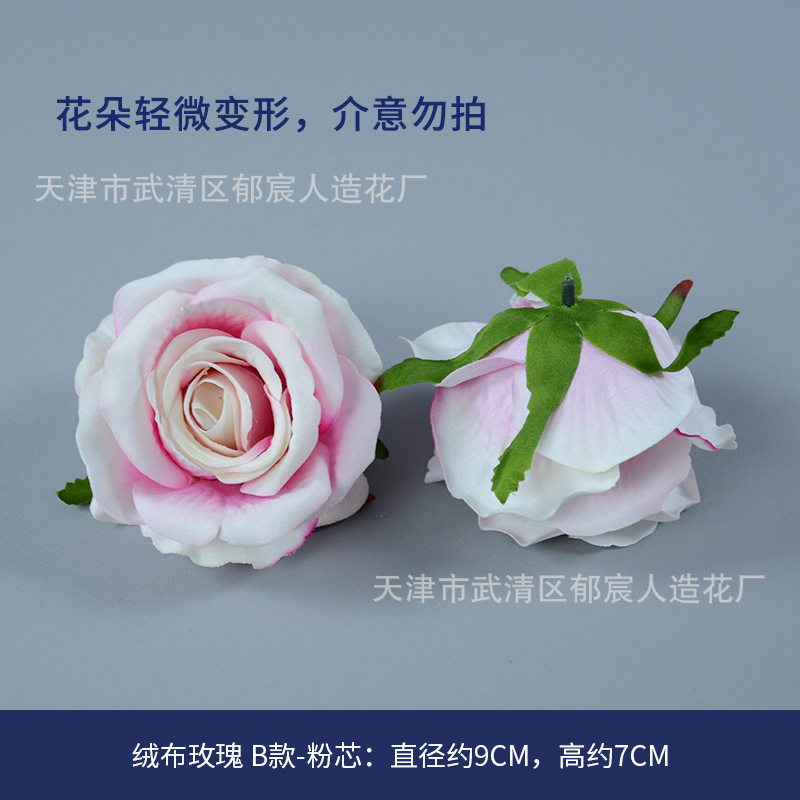 ローズ造花ハイエンドブルーフラワー結婚式の装飾偽花芯ローズヘッドローズフラワー卸売|undefined
