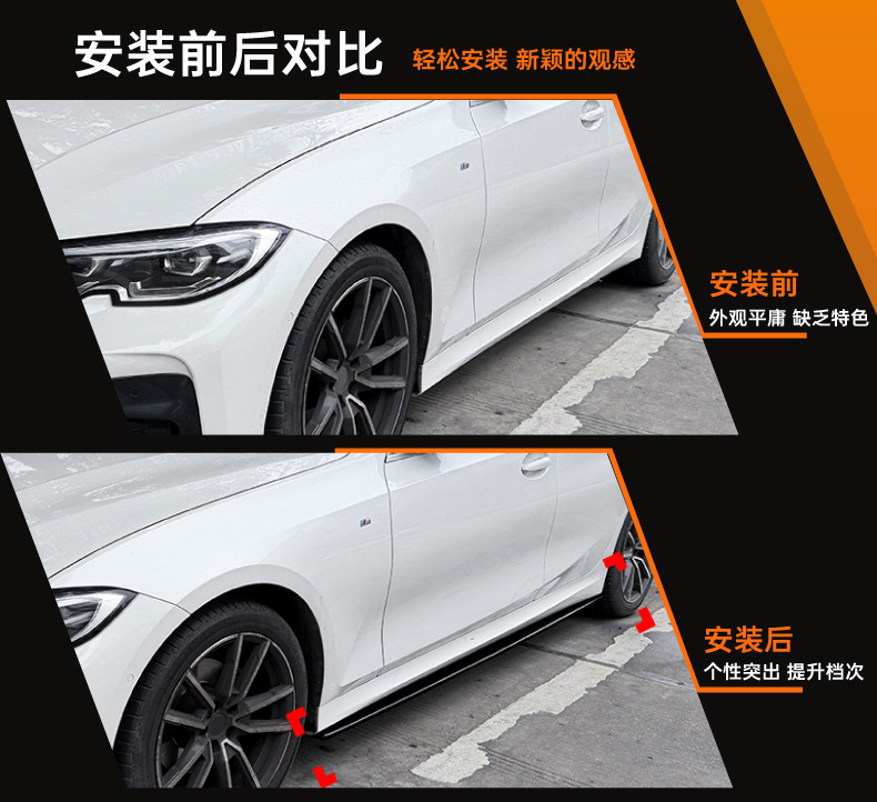 Suitable for Bmw 3 Series Standard Axle G20 G21 m Sport 2019+ Ac Model Side Skirt Spoiler Exterior Modification